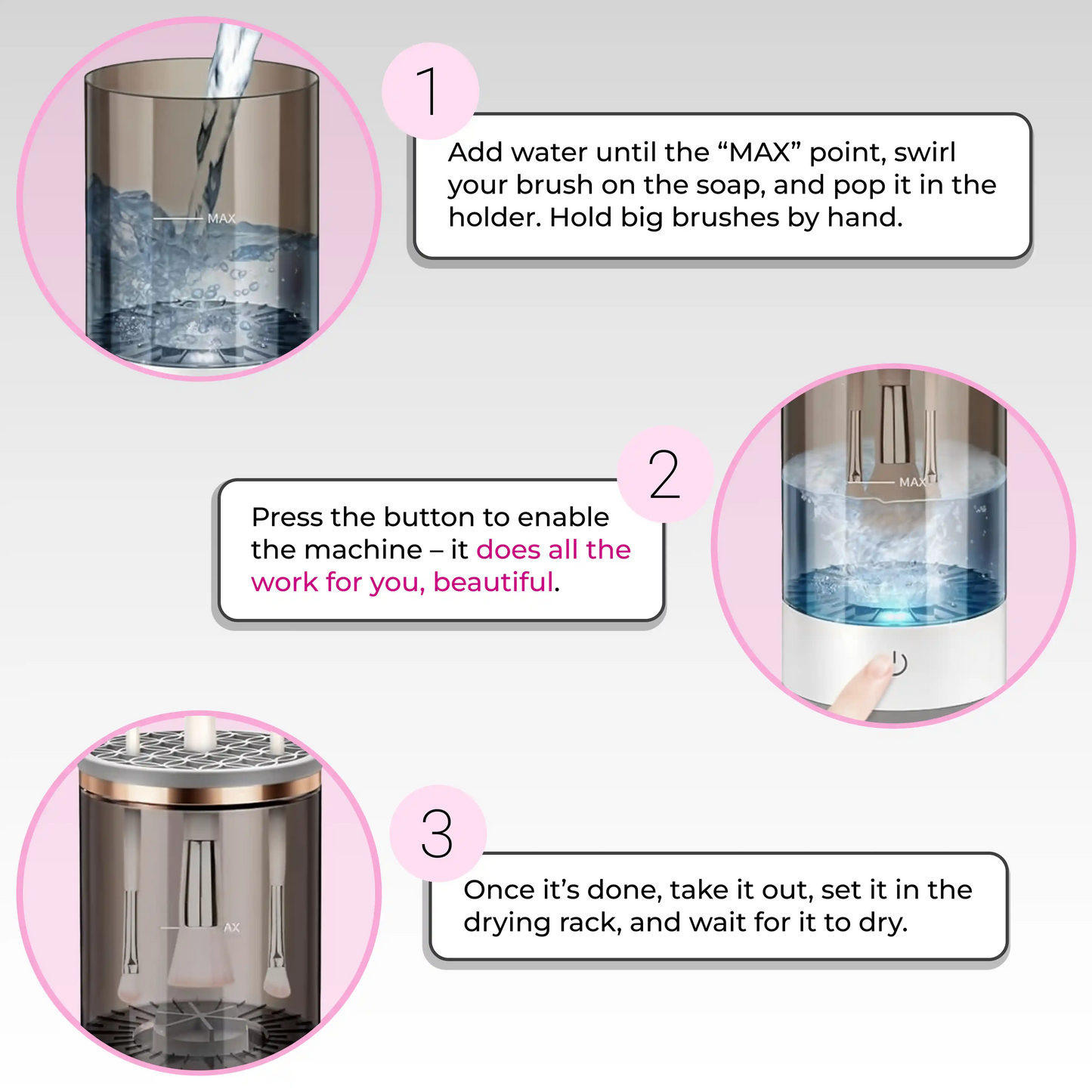 Electric Makeup Brush Cleaner Machine