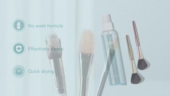 video of makeup brush cleaner liquid spray